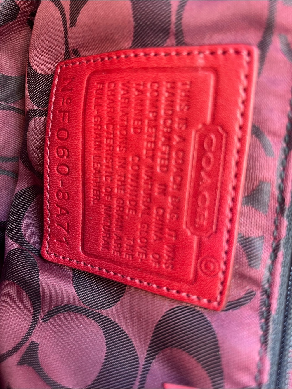 Coach Red Leather Shoulder Bag with Silver Hardware - Picture 5 of 11
